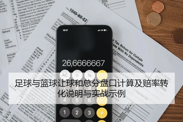 足球与篮球让球和总分盘口计算及赔率转化说明与实战示例
